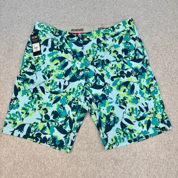 Adidas Ultimate Floral Golf Shorts Stretch Ice Blue Men's Size 40 - Picture 1 of 8